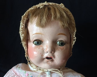 Vintage Doll, Composition Doll, Horsman Doll, Mama Doll - 1920