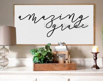 Amazing Grace SVG Printable, Christian Sign, Faith Sign, Grace Sign, Script Font
