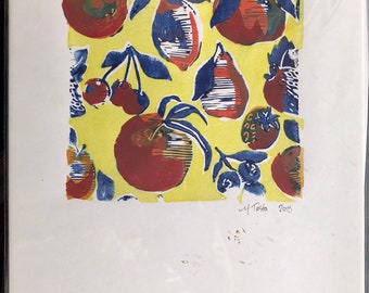 Handprinted multicolor Watercolor Print