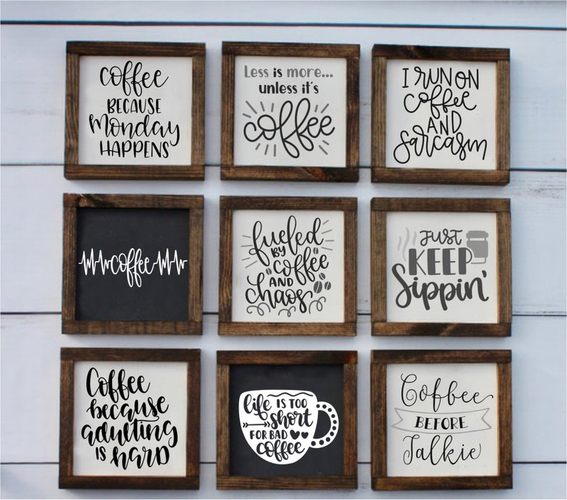 Mini Farmhouse Coffee Signs Coffee Bar Signs Coffee Lovers image 0