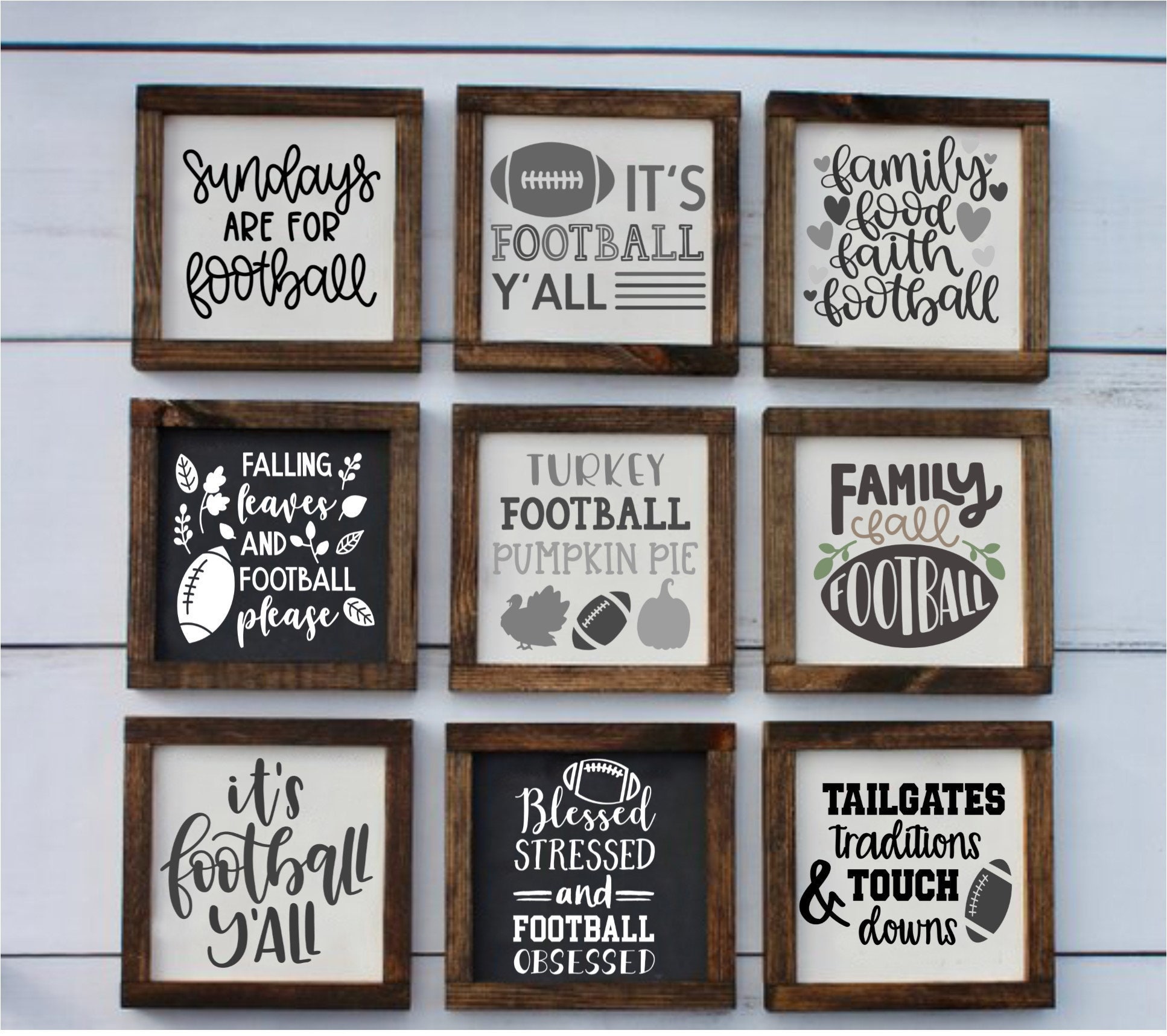 Football Mini Farmhouse Signs Fall Decor Football Decor - Etsy