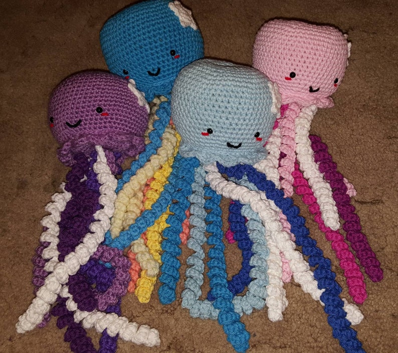 Set of 4 Crochet Jellyfish Set Etsy