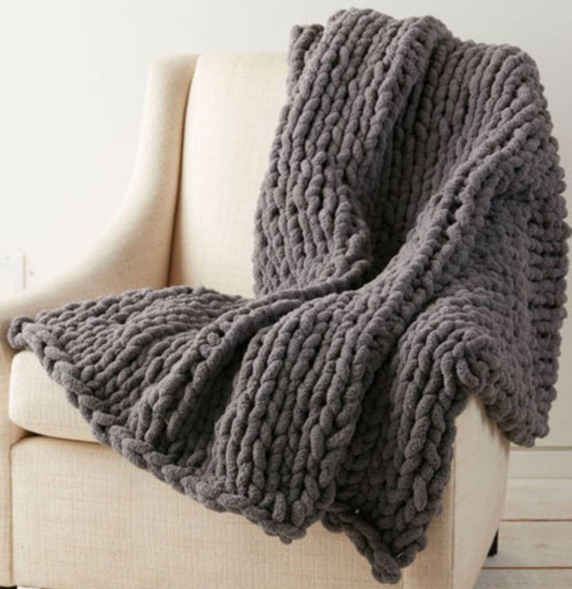 Made to Order Hand Knit Bernat Chunky Blanket Chunky Couch Etsy