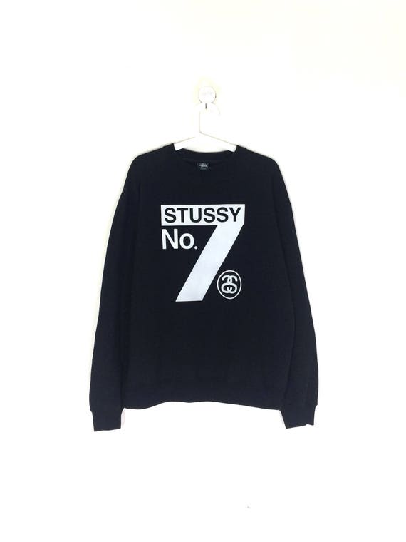 STUSSY NO 7 sweatshirt crewneck jumper big logo | Etsy