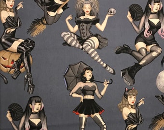 Fabric, Gorgeously Goth, DE LEON Design Group, Alexander Henry, 100% Cotton Fabric, Halloween