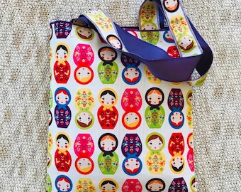 Shoulder Bag, Unique Colorful Bag, Market Bag, Rainbow Fashion, Phone Pocket Canvas Bag, Sustainable Cotton Bag, Reusable Tote, Summer Tote