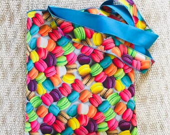 Shoulder Bag, Unique Colorful Bag, Market Bag, Rainbow Fashion, Phone Pocket Canvas Bag, Sustainable Cotton Bag, Crochet Travel Bag, Bakery