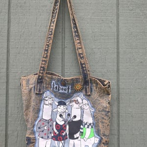 Upcycled Phish Llama Denim Purse