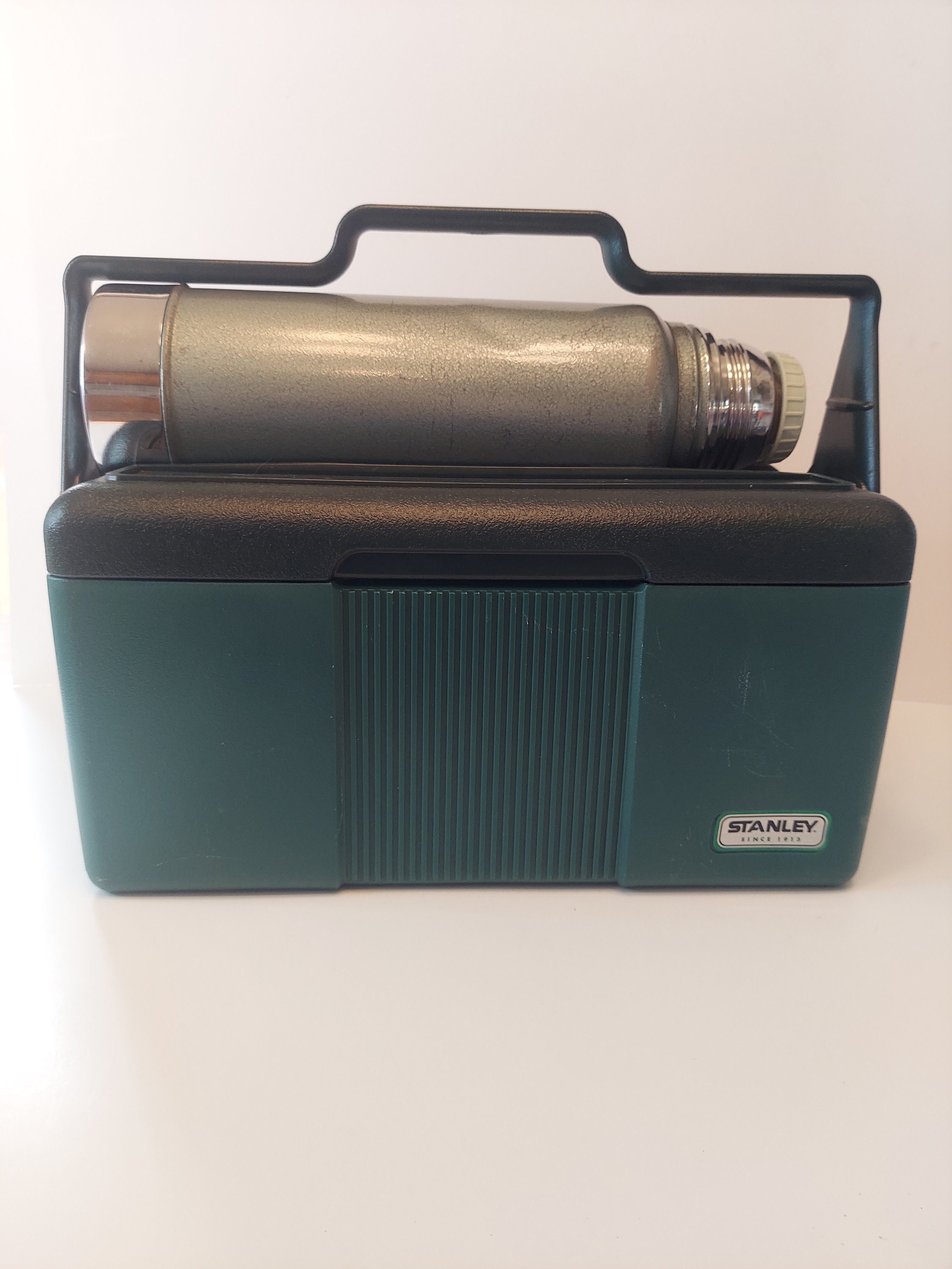 Vtg Green Stanley Aladdin Lunch Box Lunchbox Cooler & Thermos Set