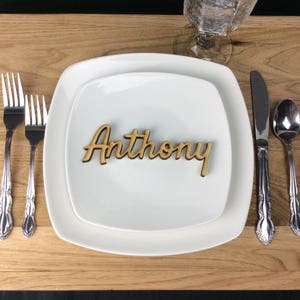 rustic wood place cards, wedding place cards, laser cut place setting, place cards, calligraphy  name, wedding table decor, seating cards