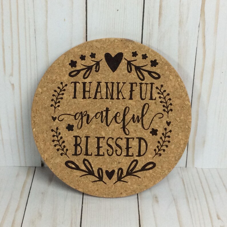 Set of 2 laser engraved cork trivets kitchen trivet hot pad Etsy