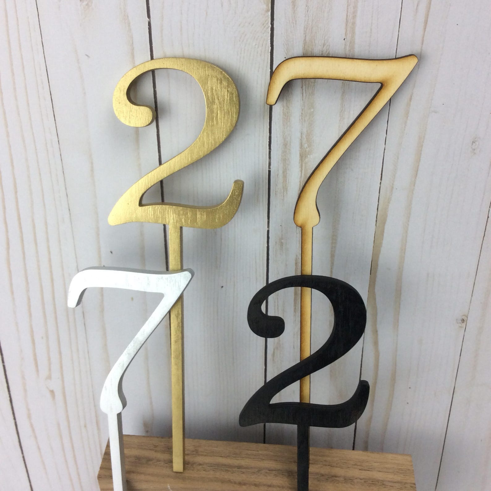 Wooden Centerpiece Table Numbers Rustic Table Numbers Gold Etsy