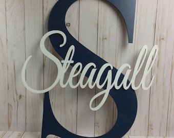 family name sign, initial name sign, wood name sign, nursery name sign, name sign for boys, custom wall decor, teen room decor