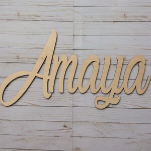 Custom wood name sign, nursery wall decor, personalized wood name sign, wedding decor sign, cursive name sign, script name sign, baby name image 6