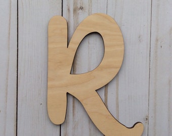 Large wood letters, unpainted letters, painted letters, Rocky font, all letters available