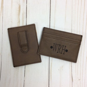 Money clip wallet, leather money clip, monogrammed money clip, personalized money clip, Father's Day gift, graduation gift, groomsmen gift