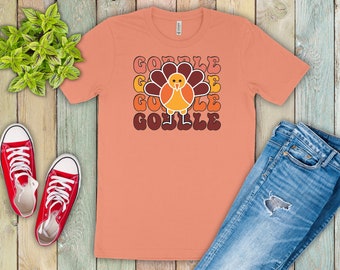 Gobble Gobble shirt, turkey shirt, Thanksgiving shirt, fall shirt for ladies, kid Thanksgiving shirt