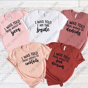 Bachelorette party tshirts, bridal party shirts, girls night tshirts