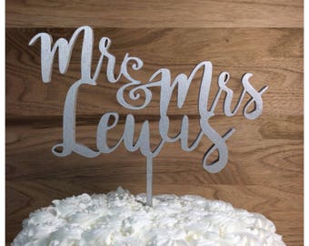 Wedding cake topper , Mr & Mrs cake topper, last name cake topper, personalized cake topper, cake topper