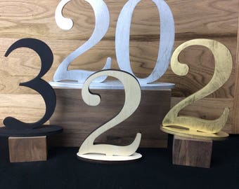 Freestanding wedding table numbers, wood table numbers, acrylic table numbers, painted table numbers, mirrored acrylic