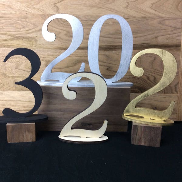 Freestanding wedding table numbers, wood table numbers, acrylic table numbers, painted table numbers, mirrored acrylic