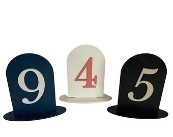 Arched wood table numbers