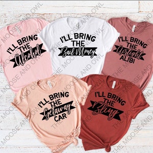 Bridal party tshirts, bachelorette  party shirts, girls night tshirts