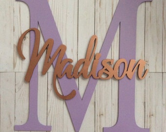 family name sign, initial name sign, wood name sign, nursery name sign, name sign for boys, custom wall decor, teen room decor