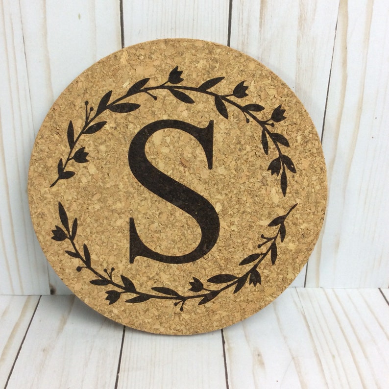 Cork Trivet With Coasters Personalized Cork Trivet Set of 4 Etsy