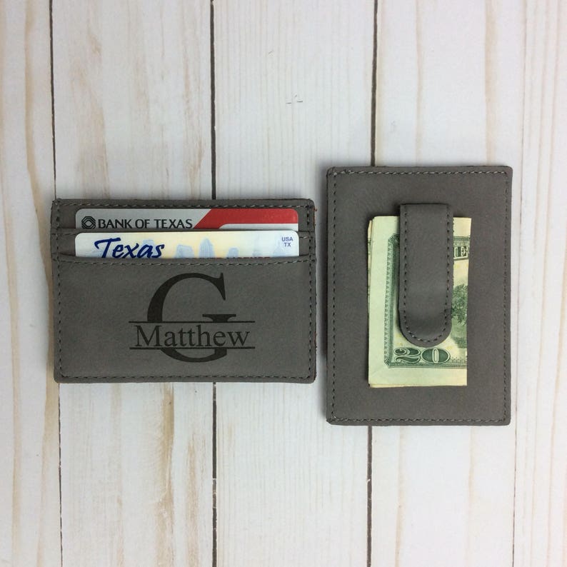 Monogrammed Money Clip Leather Money Clip Money Clip Wallet Etsy - image 0