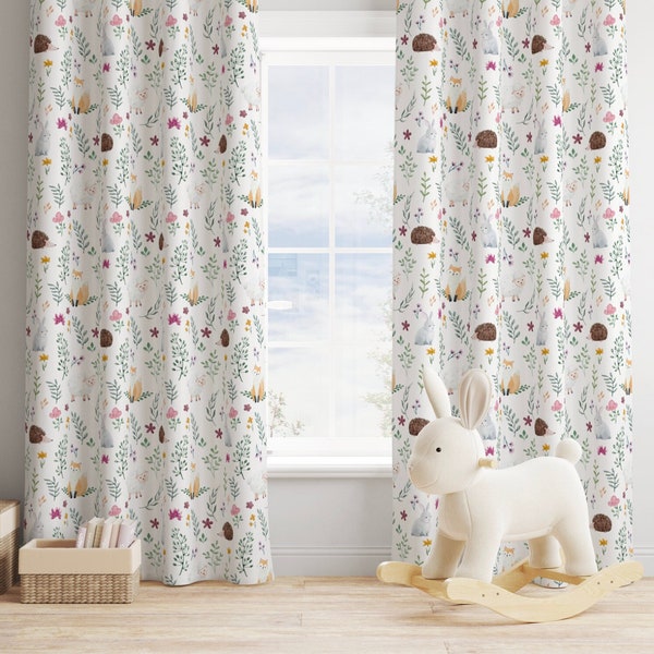 Woodland FOX Animals, nursery curtains - Curtains with Eyelets, Curtains, woodland curtains, decor, nursery, decoration curtain