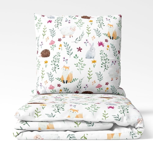 Woodland Nursery Duvet Cover Set Foxes and Rabbits Woodland Etsy UK