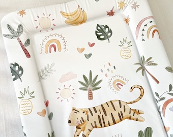 Cambiador de bebé - Safari Tiger "Be Free", cambiador impermeable, regalo para bebé, cambiador con forma de cuña, decoración infantil con animales de safari