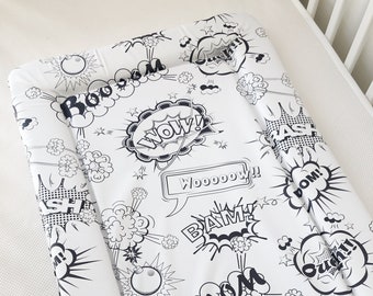 Baby Changing Mat - Comic, Nappy Changing Mat, Waterproof Mat, Baby Gift, Wedge Changing Mat, Comic Nursery Decor
