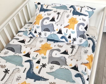 Dinosaur Bedding, Duvet Covers, Fitted Sheets, Colourful Dinosaur Bedding, Dinosaur Decor, Children's Room Decor, Kids and Baby Bedding
