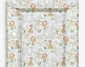 Cambiador de bebé - Jungle Safari, cambiador de pañales, impermeable, regalo para bebé, cambiador con forma de cuña, decoración infantil con temática de safari.