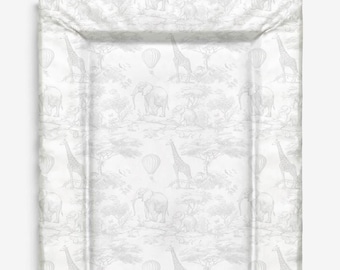 Cambiador de bebé - Chinoiserie Toile de Jouy Safari - GRIS, Cambiador de pañales, Impermeable, Regalo para bebé, Cambiador de cuña