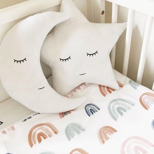 Sleepy Star Pillow, Moon Pillow, Cloud pillow, Nursery Cushion, Monochrome Pillow, Children's Room Decor, Gift for Kids, star, moon, cloud