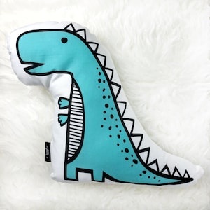 Nursery Cushion, Dinosaur pillow, Plush dinosaur, blue Pillow, Monochrome Pillow, Children&#39;s Room Decor, Monochrome nursery - BLUE