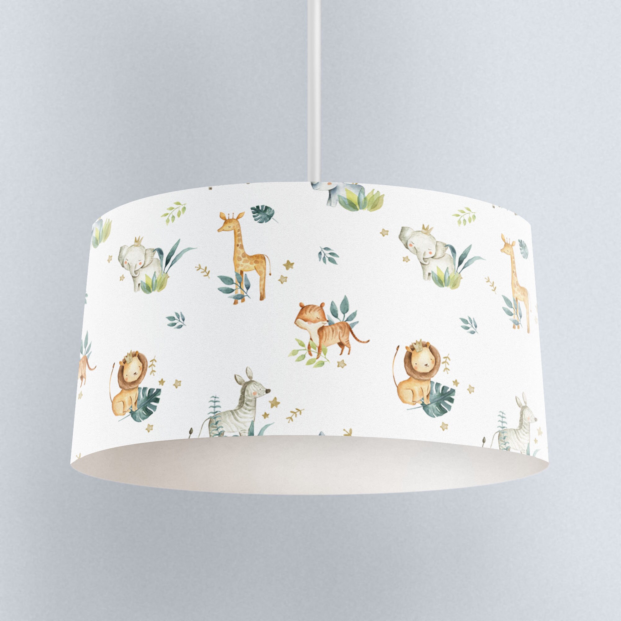 LAMPSHADE Nursery Ceiling Safari Leaf Lampshade Childrens Etsy