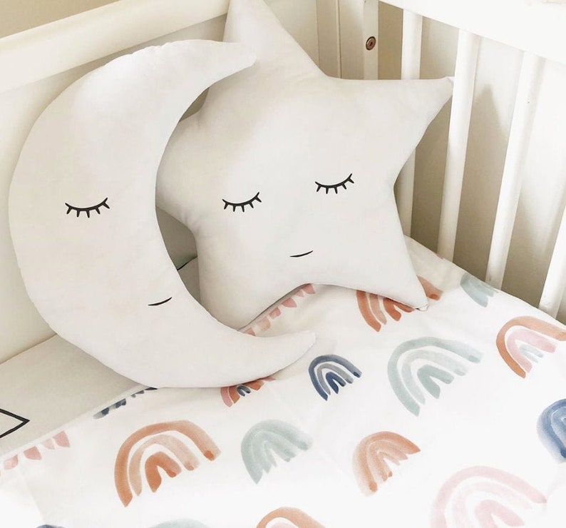 Sleepy Star Pillow, Moon Pillow, Cloud pillow, Nursery Cushion, Monochrome Pillow, Children's Room Decor, Gift for Kids, star, moon, cloud 