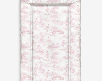 Baby Changing Mat - Chinoiserie Toile de Jouy BALLERINA - PINK, Nappy Changing Mat, Waterproof Mat, Baby Gift, Wedge Changing Mat