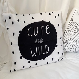 Monochrome Pillow CASE, Cushion, baby gift, Pillows, Children's Decor, decor, baby shower gift, Nursery pillow, kids pillows, Cute and Wild