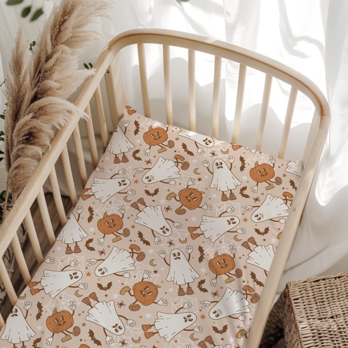Boho Ghost Bedding, Kids and Baby Bedding, First Halloween, Duvet Covers, Fitted Sheets, Halloween Bedding, Spooky Bedding