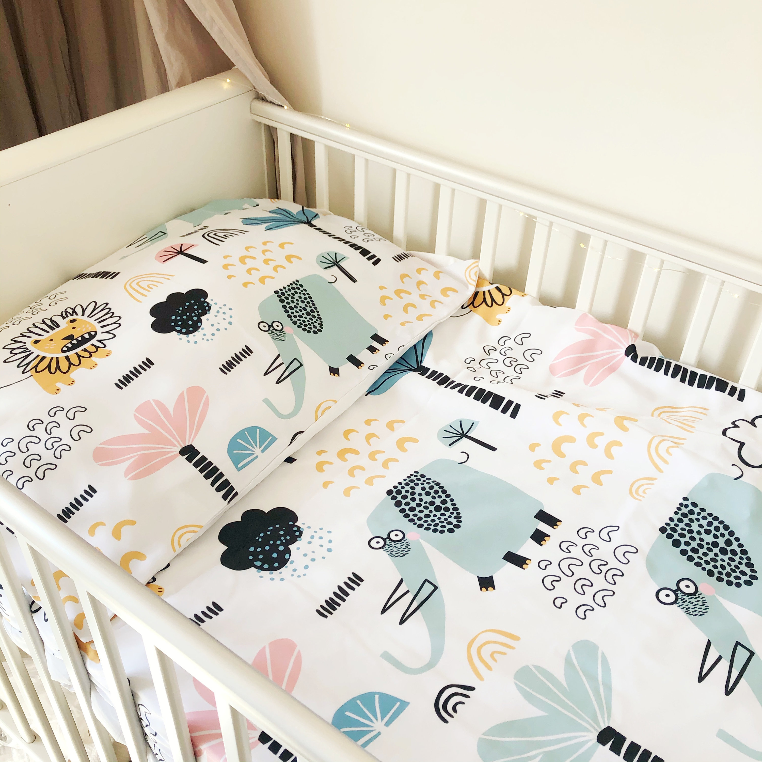 Safari Duvet Cover Pillow Set Cotbed Single Double Duvet Etsy UK