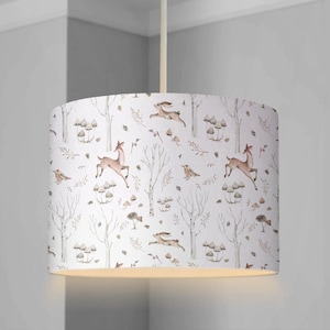 LAMPSHADE - Woodland Twig and Deers - Nursery Ceiling or Table Lampshade - Childrens Room Lampshade, Woodland decor, bedroom decor