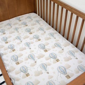Multiple Hot Air Balloons -Baby Blue - Bedding, Decor, Duvet Covers, Fitted Sheets, Children's Room, Bedding, Hot Air Balloons, Kids Bedding