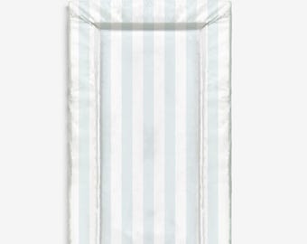 Baby Changing Mat - Stripes AQUA Blue Green, Nappy Changing Mat, Waterproof Mat, Baby Gift, Wedge Changing Mat, Blue Stripe Nursery Decor