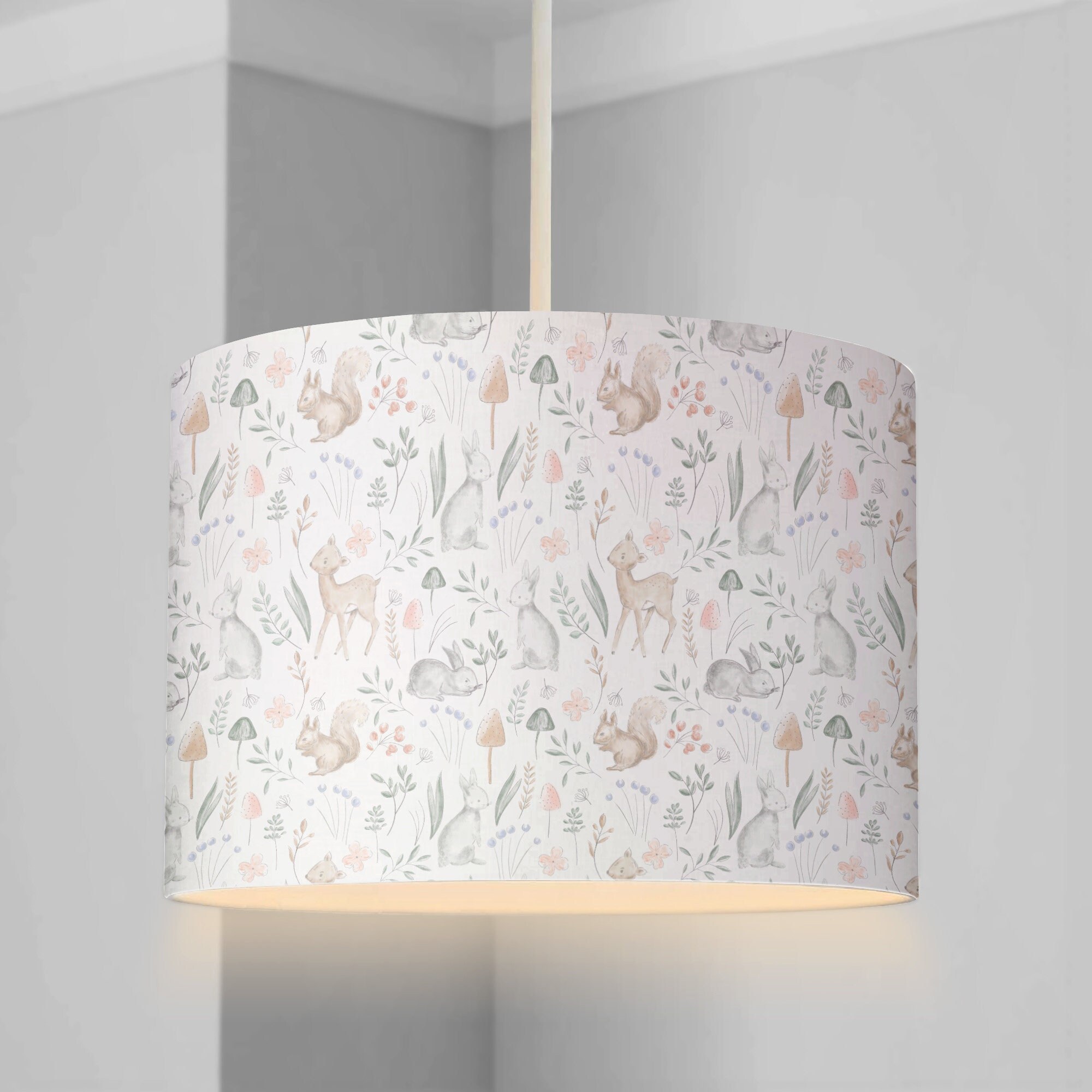 LAMPSHADE Nursery Ceiling Sketch Woodland Lampshade Etsy UK