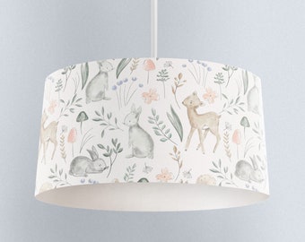 LAMPSHADE - Nursery Ceiling Sketch Woodland Lampshade - Childrens Room Lampshade - Customised Round Lampshade, custom design decor